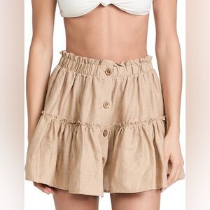 Eberjey Linen Nellie Skirt in Khaki